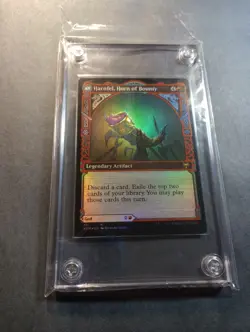 MTG FOIL Kaldheim Harnfel, Horn of Bounty, Birgi - Unplayed in Screwdown Holder - Image 3