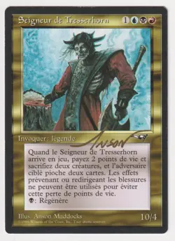 Gold Signed French Lord of Tresserhorn HP Alliances Artist Anson Maddocks MTG! - Image 1