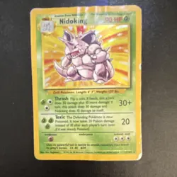 Pokemon TCG Nidoking Base Set 11/102 Holo 1999 Wizards Holo Rare HIGHLY DAMAGED - Image 1