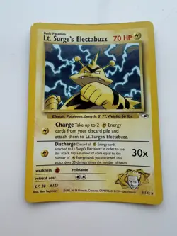 Lt. Surge's Electabuzz 6/132 Holo Rare Gym Heroes Pokemon Excellent -FAST SHIP🚚 - Image 1