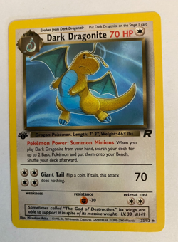 Dark Dragonite 22/82 - 1ST Edition Team Rocket - Non Holo Pokemon TCG - Image 1