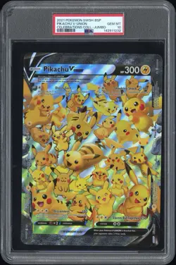 PSA 10 - 2021 POKEMON SWSH BLACK STAR PROMO PIKACHU V-UNION JUMBO - Image 1
