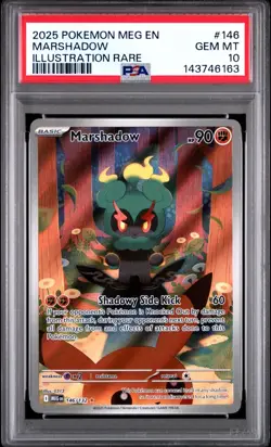 PSA 10 MARSHADOW 146/132 ILLUSTRATION RARE MEGA EVOLUTION POKEMON 😍 - Image 1