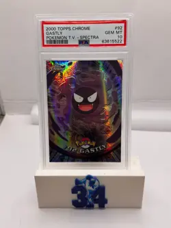 2000 TOPPS CHROME POKEMON T.V. #92 GASTLY SPECTRA PSA 10 GEM MINT - Image 1