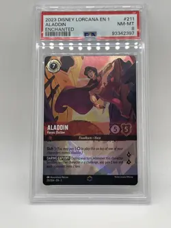Aladdin - Heroic Outlaw Enchanted 211 PSA 8 NM-MT Disney Lorcana The First Chap - Image 2