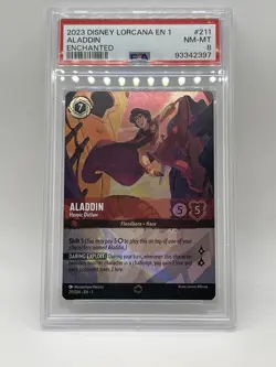 Aladdin - Heroic Outlaw Enchanted 211 PSA 8 NM-MT Disney Lorcana The First Chap - Image 3