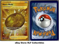 2020 Pokemon, Vivid Voltage, #201/185 Hero's Medal, Gold Secret Rare - Image 1
