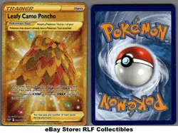 2022 Pokemon, Silver Tempest, #214/195 Leafy Camo Poncho, Gold Secret Rare - Image 1