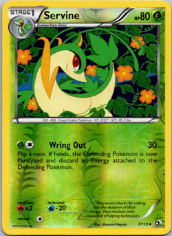 Pokemon Legendary Treasures Servine 7/113 Reverse Holo Uncommon 2013 - Image 1