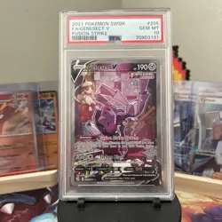 Pokemon TCG Genesect V 255/264 Fusion Strike Alternate Full Art PSA 10 - Image 1