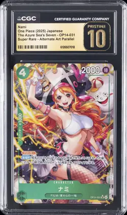 2025 ONE PIECE JPN THE AZURE SEA'S SEVEN #OP14-031 NAMI CGC 10 PERFECT - Image 1