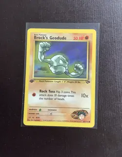 Original 1st Edition Brock’s Geodude Pokemon Card Gym Challenge Set NM - Image 3