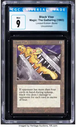 Black Vise Beta Graded CGC 9 MINT MTG MAGIC CARD - Image 1