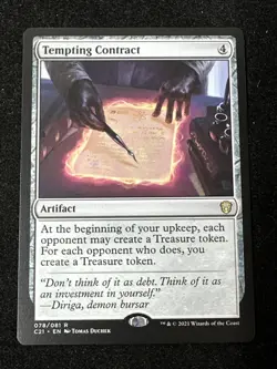 Tempting Contract 078/081 MTG C21 Commander 2021 Regular RARE NM Magic Artifact - Image 1