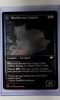 MTG Magic The Gathering Innistrad Double Feature Foil #336 Mischievous Catgeist - Image 1