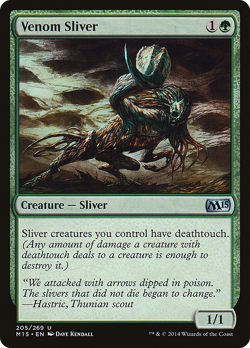 Venom Sliver #205 (MP) Magic 2015 M15 Magic MTG - Image 1
