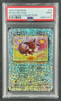 EEVEE PSA 9 (27 HIGHER) 2002 POKEMON LEGENDARY COLL #74/110 REVERSE HOLO 1372 - Image 1