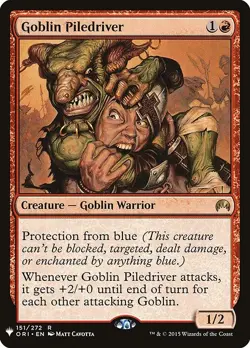 MTG Goblin Piledriver PLST Rare Normal #ORI-151 - Image 1