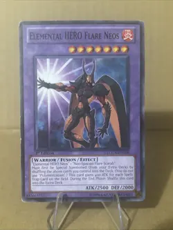 Yugioh Elemental Hero Flame Neos LCGX-EN058 1st Edition Common LP - Image 1
