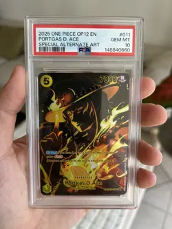 One Piece ST13-011 Ace OP12 Special SP Alternate Alt Art Parallel ENGLISH PSA 10 - Image 1