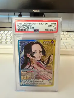 2026 ONE PIECE OP14-EB04-THE AZURE SEA'S SEVEN ALTERNATE ART BOA HANCOCK PSA 10 - Image 1
