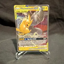 Pokemon Pikachu & Zekrom GX TAG TEAM Ultra Rare Team Up 33/181 Holo 240 HP - Image 1
