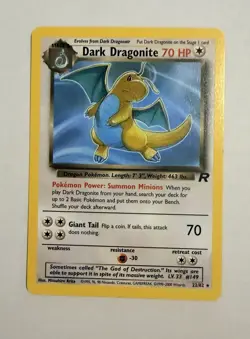 Pokemon Dark Dragonite 22/82 Team Rocket Rare 70 HP Regular English Card - Image 1