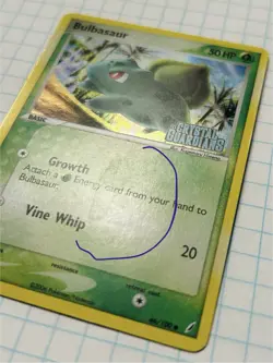 Pokemon TCG Bulbasaur Stamped Reverse Holo 46/100 Crystal Guardians 2006 LP/MP - Image 2