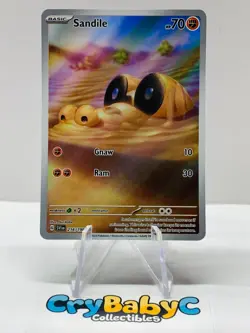 Pokemon Sandile 216/198 Base Set Scarlet & Violet Illustration Rare - Image 1