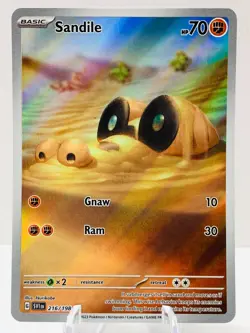 Pokemon Sandile 216/198 Base Set Scarlet & Violet Illustration Rare - Image 2