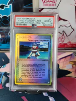 2004 Pokemon Team Aqua Conspriator Reverse Holo #77 PSA 10 POP 3! Low Pop - Image 1