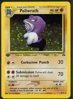 Poliwrath 1st Edition 9/75 Neo Discovery Holo -LP- Pokemon TCG - Image 1