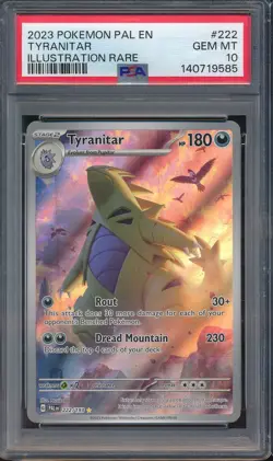 2023 Pokemon Paldea Evolved 222 Tyranitar Illustration Rare PSA 10 - 140719585 - Image 1