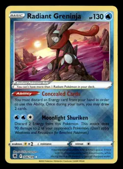 Radiant Greninja Radiant Rare Holo SWSH10: Astral Radiance 046/189 NM Pokemon TC - Image 1