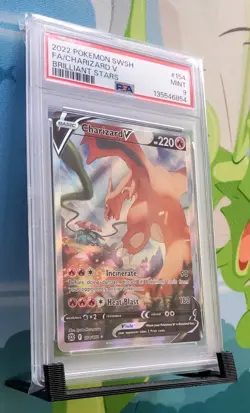PSA Mint 9 Charizard V Full Art Pokemon 154/172 Brilliant Stars - Image 1