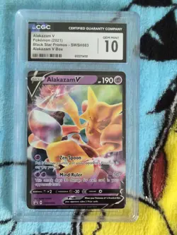 Pokemon Alakazam V SWSH083 Promo Sword & Shield CGC 10 Holo Psychic 190 HP - Image 1