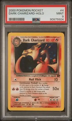 2000 Pokemon Rocket #4 Dark Charizard Holo PSA 9 MINT - Image 1