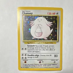 Pokemon TCG Chansey 3/102 Base Set Holo Rare 120 HP 1999 Wizards - Image 1