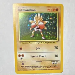 Pokemon TCG Hitmonchan 7/102 Base Set Holo Rare 70 HP 1999 Wizards - Image 1