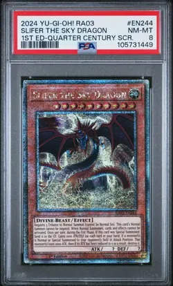 2024 YU-GI-OH! RA03-QUARTER CENTURY BONANZA #EN244 SLIFER THE SKY DRAGON PSA 8 - Image 1