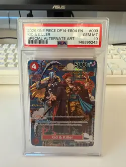 2026 One Piece Kid & Killer OP14-EB04 003 [Special Alternate Art] [PSA 10] - Image 1