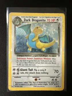 Pokemon Dark Dragonite Holo Rare TCG Card 5/110 WOTC Legendary Collection - Image 1