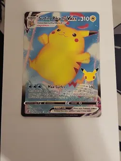 Pokemon Pikachu TCG Surfing VMAX Celebrations Holo Ultra Rare Card 009/025 - Image 1