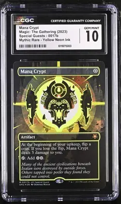 MTG - Mana Crypt Special Guests - 0017b Yellow Neon Ink CGC GM 10 - Image 1