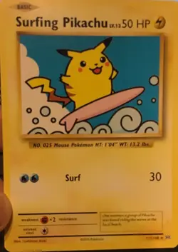 Pokemon TCG Surfing Pikachu XY Evolutions 111/108 Regular Secret Rare - Image 1