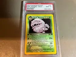 2000 Pokemon Rocket #14 Dark Weezing-Holo 1st Edition PSA 9 Mint - Image 1