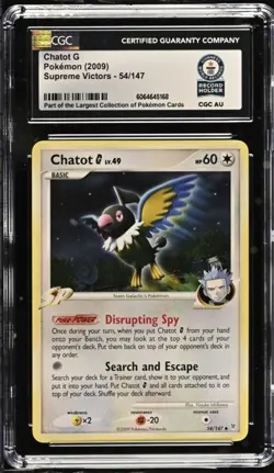GUINNESS WORLD RECORD 1 OF 1 Chatot G Pokemon (2009) Supreme Victors #54 - Image 1