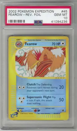 PSA 10 GEM MINT 2002 Pokemon Expedition Fearow #45/165 Reverse Foil Holo Rare - Image 1