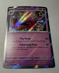 Pokemon Paldean Fates - Tinkatuff Shiny Rare 166/091 - Image 1