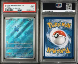 2024 POKEMON TWM EN-TWILIGHT MASQUERADE ILLUSTRATION RARE #175 PHIONE PSA 9 - Image 3